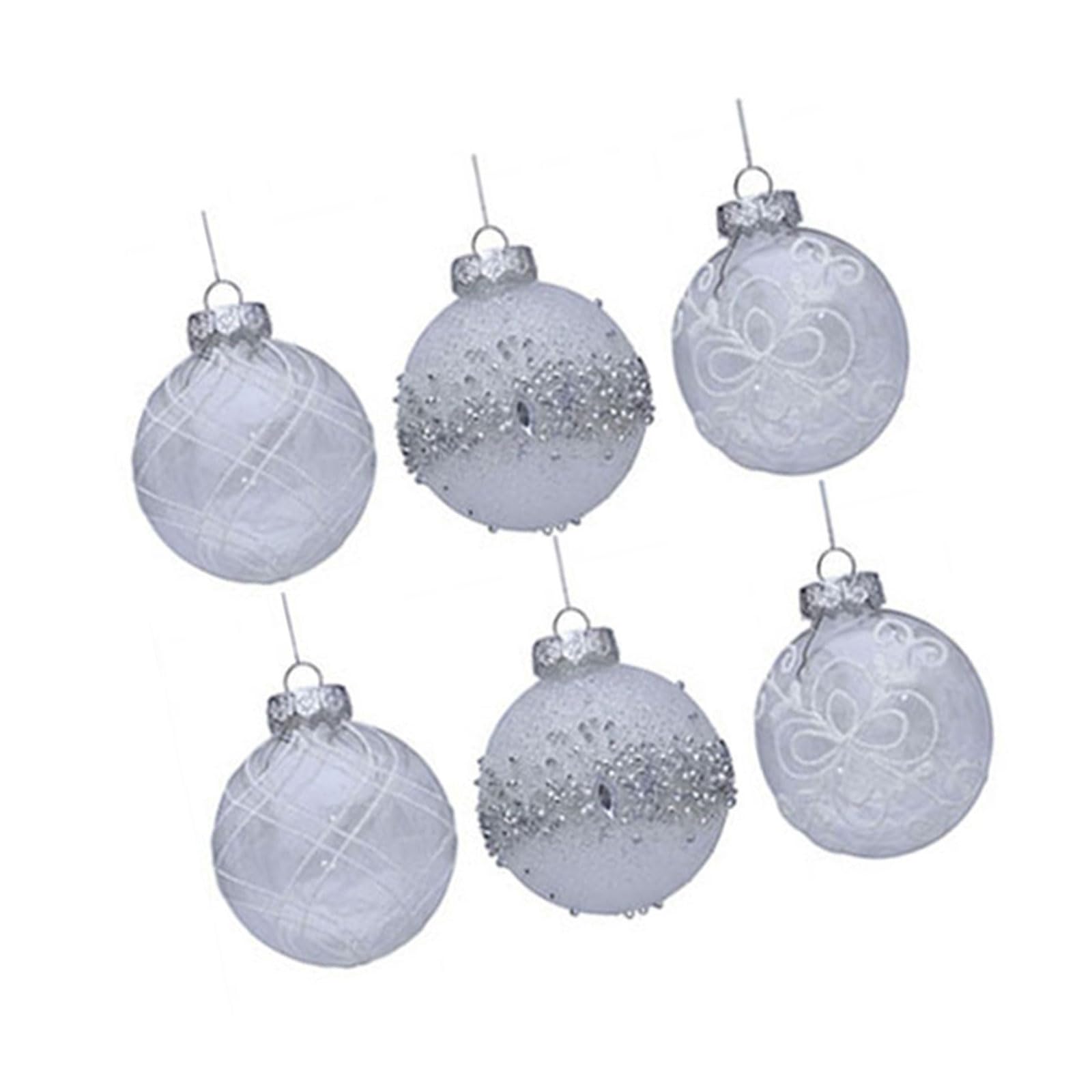 our fave 6Pcs Sparkling Christmas Ball Decorations Shatterproof Decorative Baubles Ornament for Christmas Tree Mantels Scintillate Ornamentation