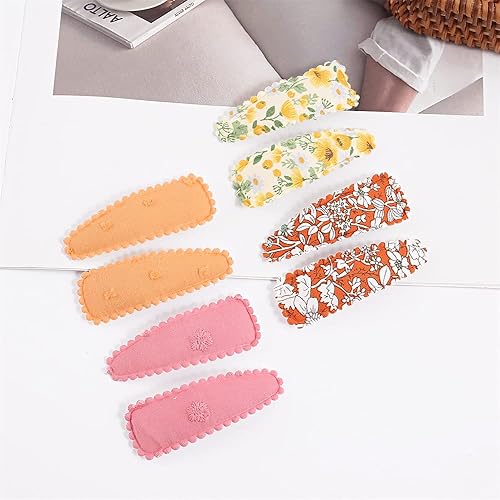 Miniatura 9 de JIAHANG Juego de 20 pinzas para el cabello con estampado floral para bebés y niñas de algodón antideslizantes accesorios para el cabello para niños