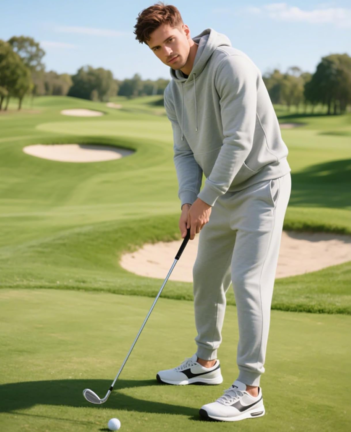 Men's Tracksuits 2 Piece Hoodie and Sweatpants Set Fleece Sweatsuits Casual Athletic Jogging Suit for Men - Image 3