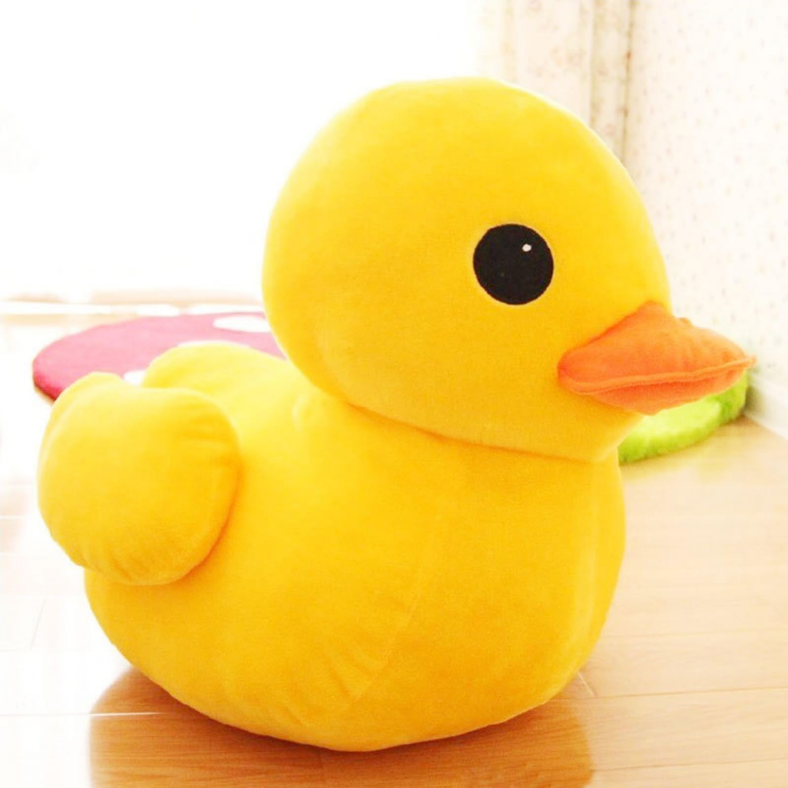 Kuscheltier Ente Plüschtier 20/30/50/70 cm, Gelbe Ente Stofftier, Wolkenweiches Kawaii Plüschkissen Schmusetier, Deko Kissen Schlaf-Begleiter für Kinder Erwachsene (A,70cm)