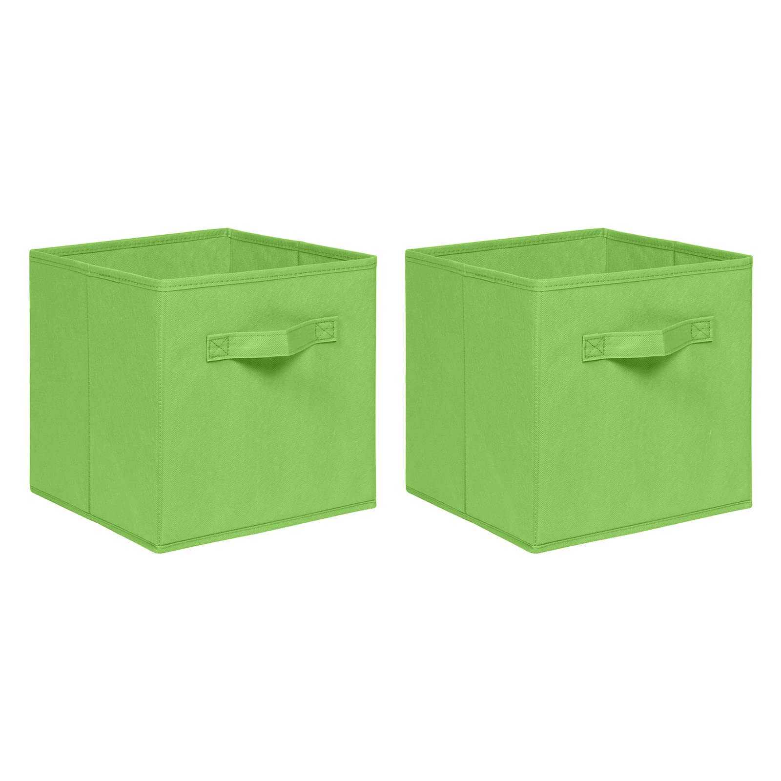 NICEME Foldable Cube Storage Unit Boxes, Non-Woven Fabric Storage Boxes Set, Clothes Drawers for Shelves, 26.5x26.5x28 cm (Light Green, Set of 2) — image 1