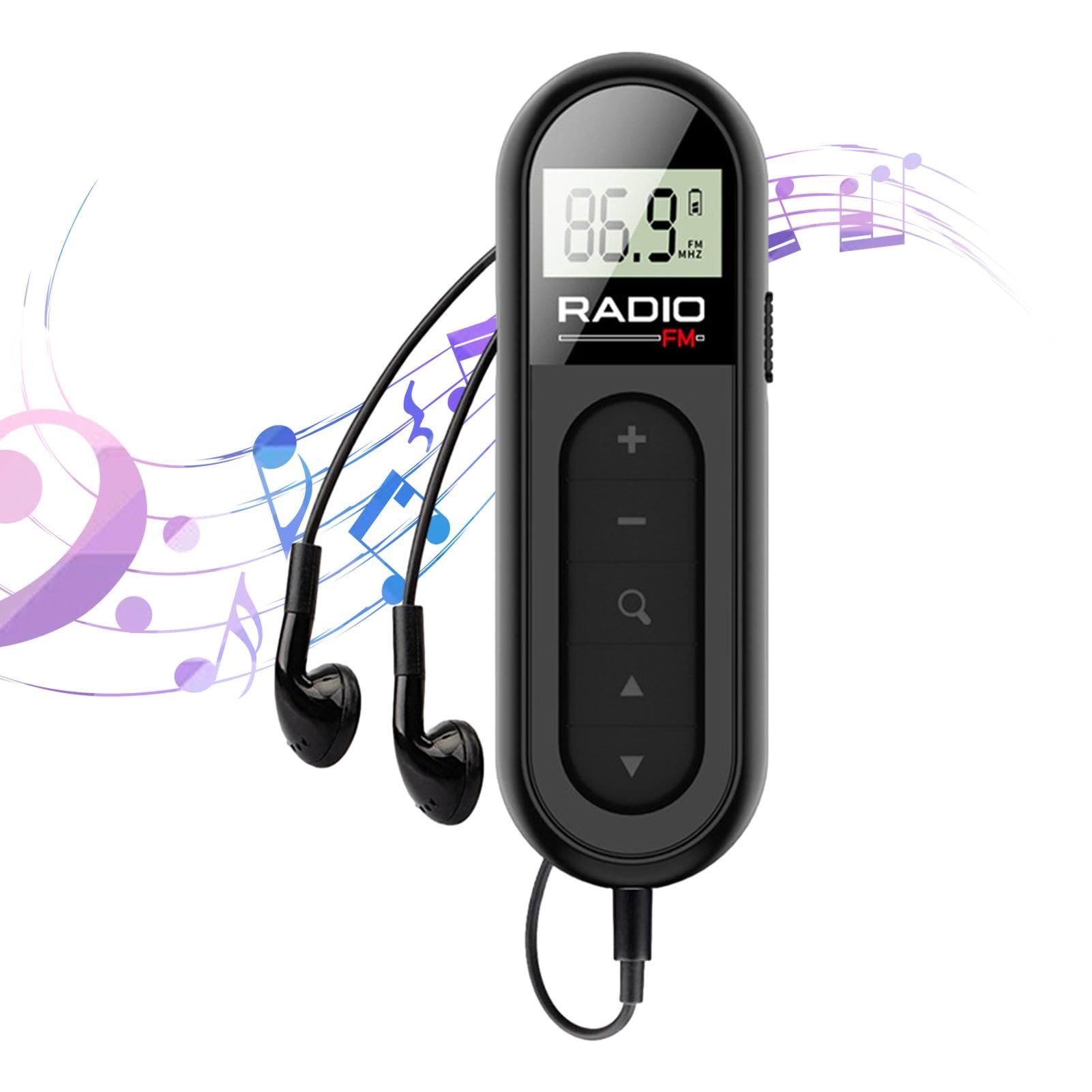 Yunseity Radio AM FM De Poche, Radio à Transistor Portable à Piles, Alimentée Par 2 Piles AA