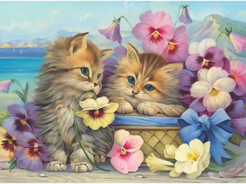 Bits and Pieces – 300 Piece Jigsaw Puzzle for Adults – Friends Forever - Kittens, Cats Jigsaw Puzzle by Artist Oleg Gavrilov, Completed Puzzle Size: 18" x 24"