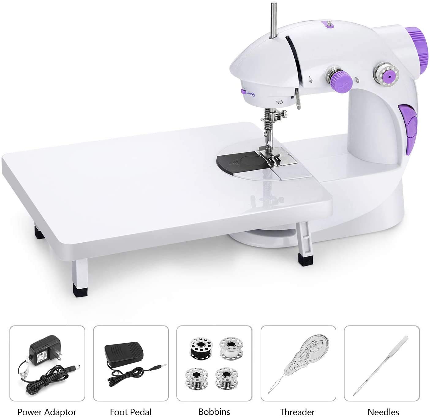 Qualimate Portable Mini Sewing Machine with Table for Home Silai Tailor