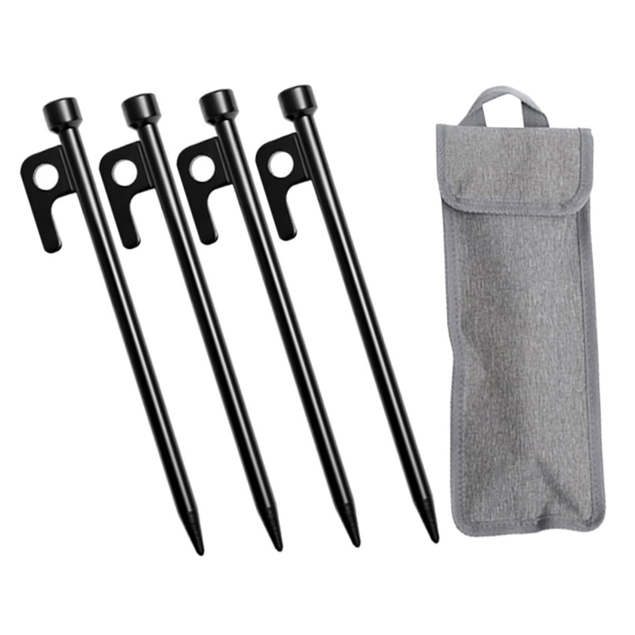 Estacas de acampada de metal de alta resistencia con bolsa de transporte para vientos fuertes