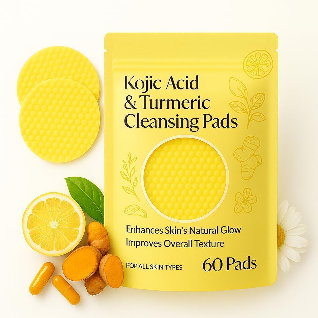 Turmeric & Kojic Acid Face Cleansing Foaming Pads for Dark Spots, Skin Brightening & Acne Prevention.-image-30