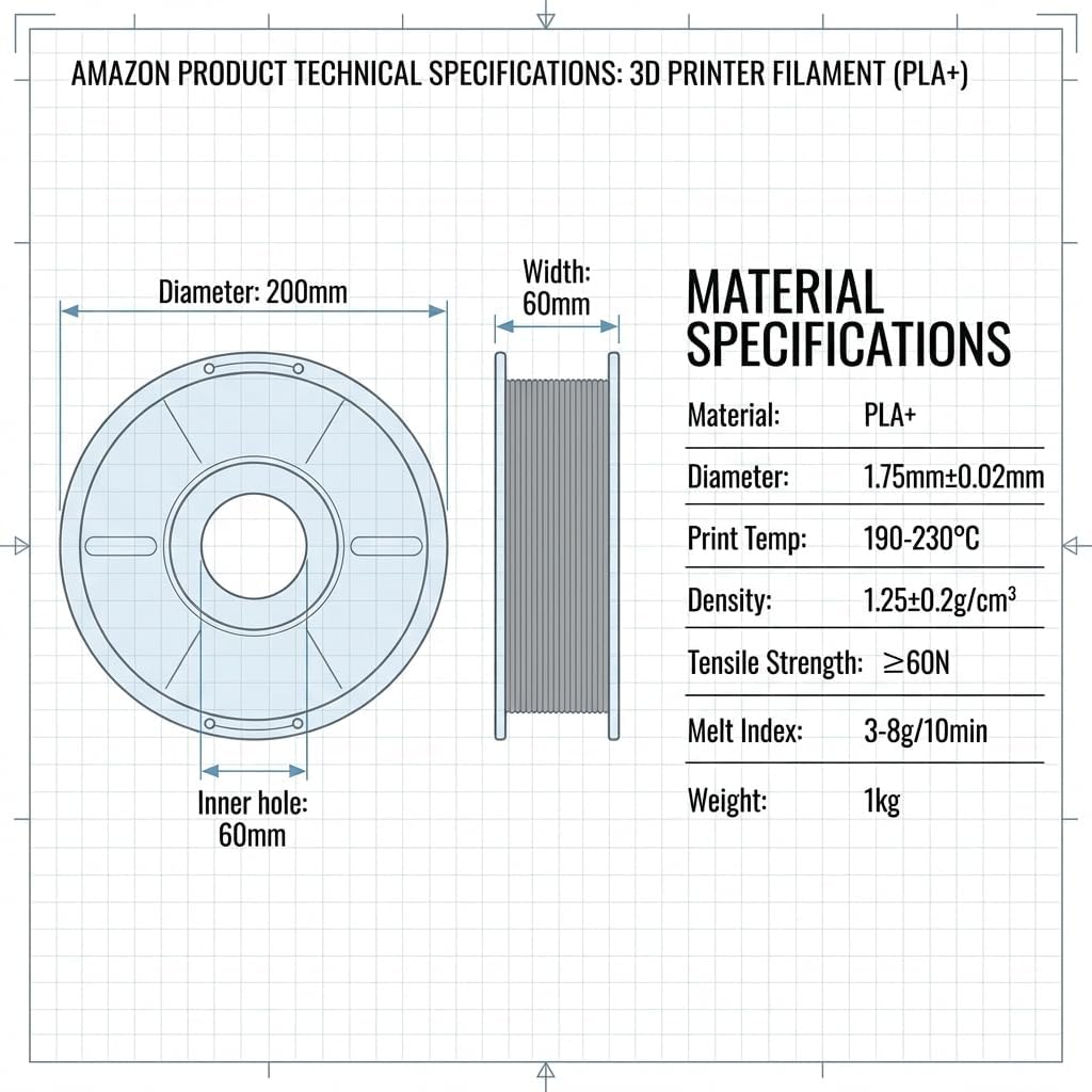 Matte Skin Tone PLA+ Filament 1.75mm, Neutral Matte Peach Pink Color, ±0.02mm Accuracy, 1kg Spool, Smooth Printing 3D Printer Filament for Figurines, Models & Decor