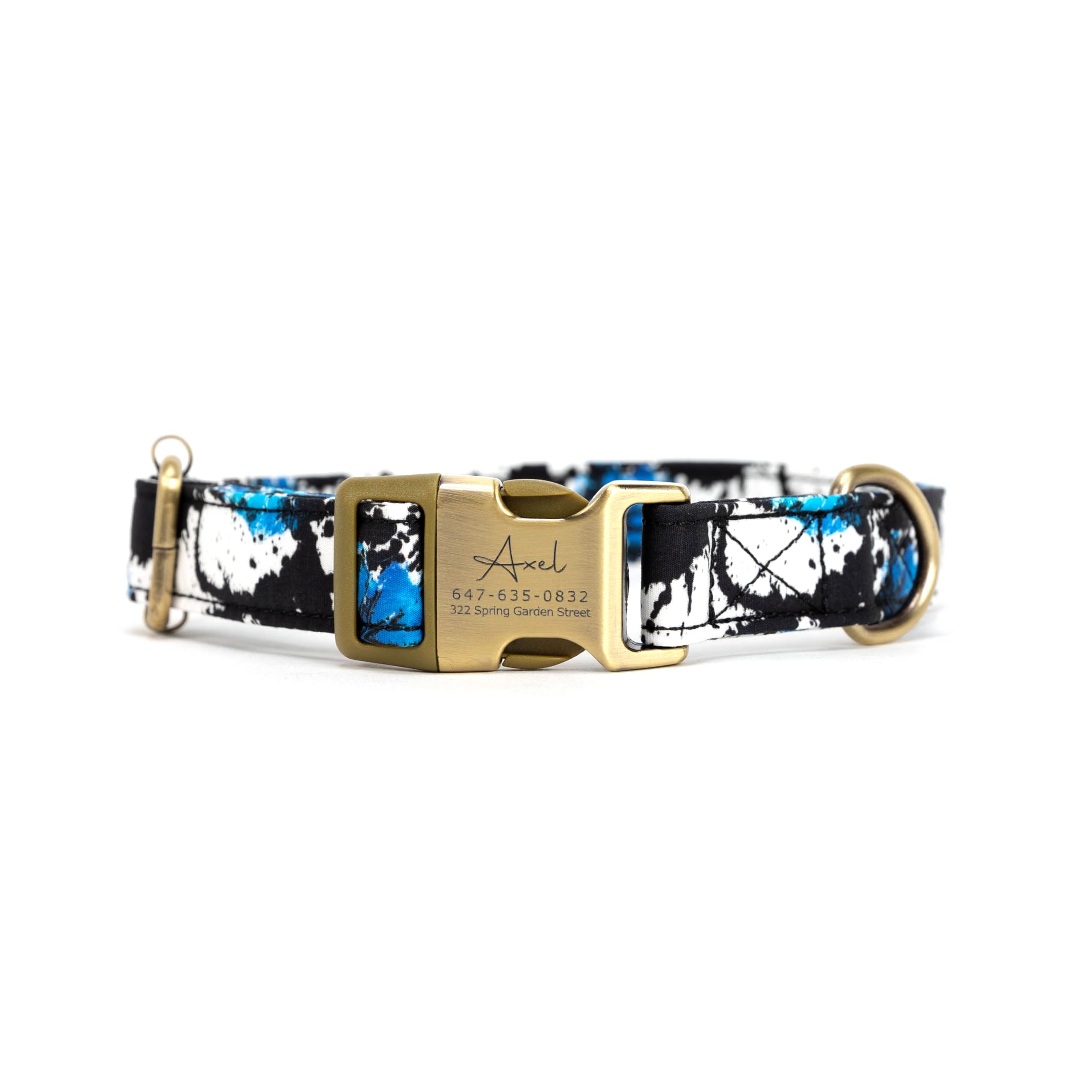 Personalized Dog Collar with Name and Phone Number Engraved,Adjustable Custom Puppy Collar,Organic Cotton Pet Collar for Small Medium Large Boy Girl