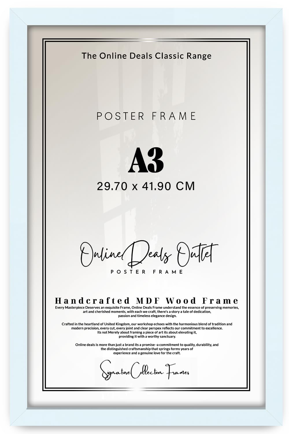 Online Deals | MDF Poster Frame A3 (29.70 x 41.90 CM) A3 (29.70X41.90 CM) for Nature Photography & Art Sketches, MDF Wood Finish, Vertical & Horizontal Hanging Hooks [ White ]