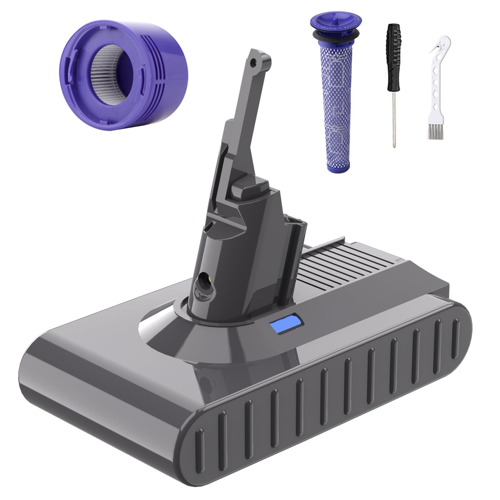 Battery Replacement for Dyson V8 21.6V Li-ion Compatible with SV10 Battery 215681 V8 Animal/Absolute/Fluffy/Motorhead/Carbon Fiber Cord-Free Handheld Vacuum