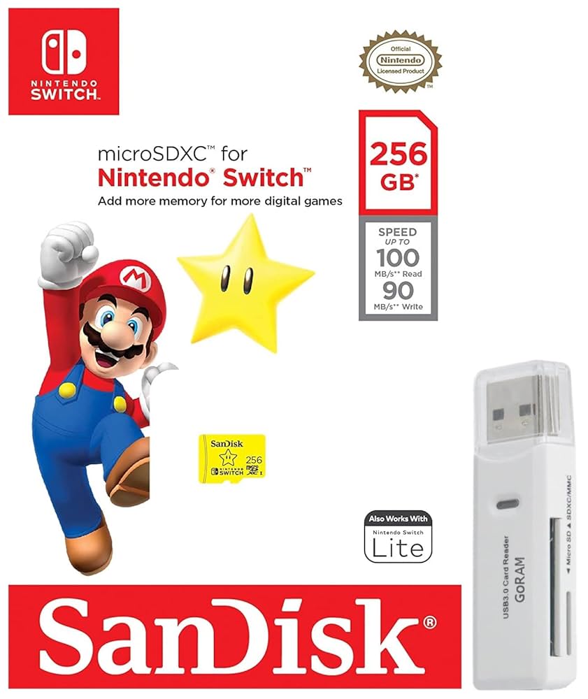 Nintendo Switch NintendoSwitch + MicroSD256GB SanDisk 256GB MicroSD Nintendo Switch Micro SDXC Memory Card
