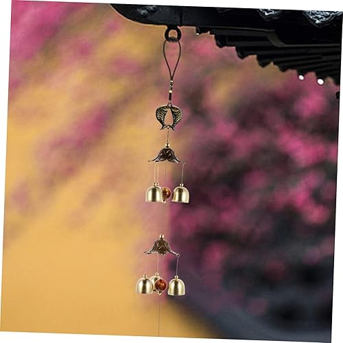 Miniatura 5 de DOITOOL Antique Hanging Bell Wind Chime for Outdoor Patio Garden Decor Alloy Craft with Joyful Sound Retro Style Chinese Bell for Porch Window
