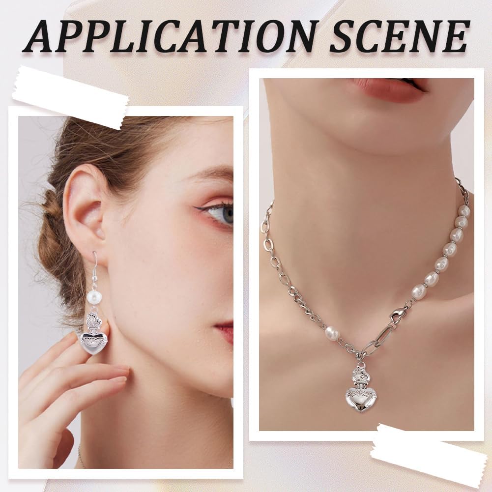 SUNNYCLUE 1 Box 24Pcs Sacred Heart Jewelry Charms Stainless Steel Hearts Charm Crown of Thorns Devotion Flying Wings Pendants for Jewelry Making Christmas Easter Craft Supplies - Image 5