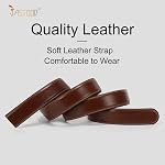JASGOOD Men's Leather Ratchet Belt Strap without Buckle, Replacement Leather Belt Strap 35mm/1.38'', Fit 40mm/1.57'' buckle