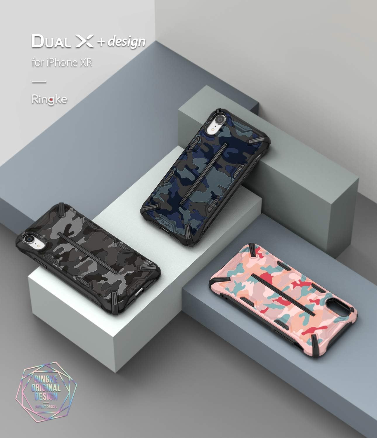 Ringke Dual X Design Compatible with iPhone XR Case, Heavy Duty Defense Cover for iPhone XR, iPhone 10R (6.1") (2018) - Camo Black