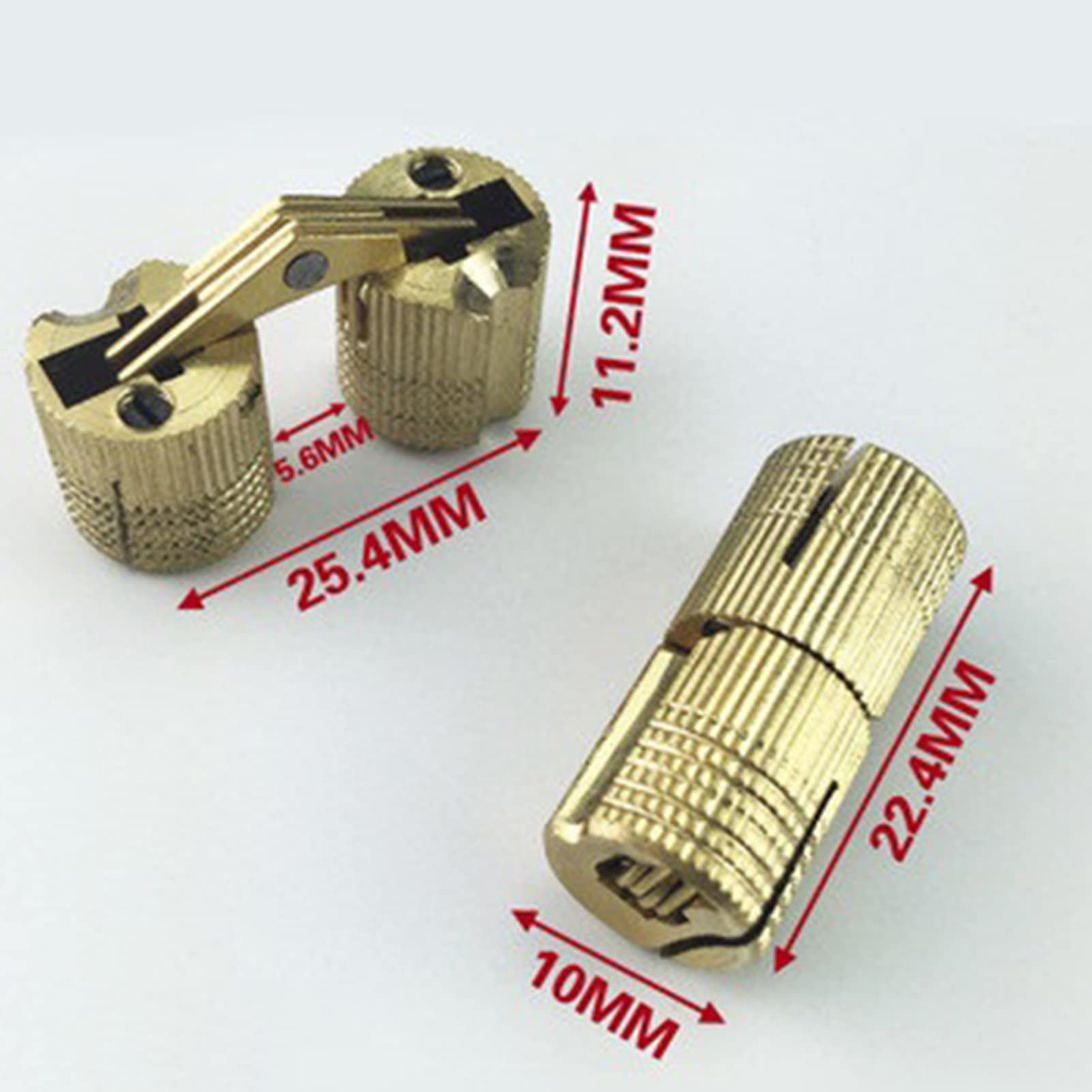 LEVINE Barrel Hinges, Small Mini Hinges,Jewelry Box Hinge,2pcs Copper Barrel Hinges, Invisible Brass Hinges, for Gift Box, Wooden Boxes, Jewelry Boxes (Color : 8mm) (Color : 10mm) (Color : 10mm)
