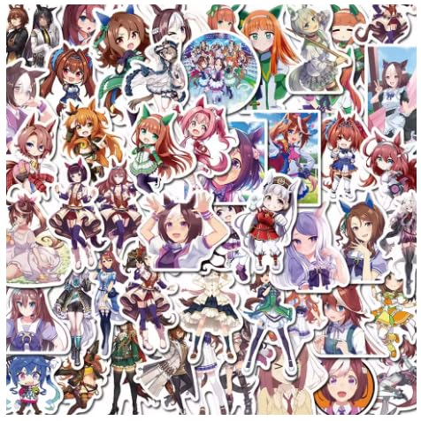 50Pcs Anime Stationery Stickers Pretty Derby Uma Musume Chibi Cute Kawaii Sticker Stationery Student Cartoon Manga Waterproof Graffiti Decorate