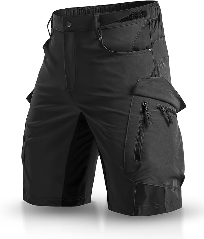 Pantalón corto de senderismo XKTTAC Cargo para hombre: elástico de 4 direcciones con 6 bolsillos seguros