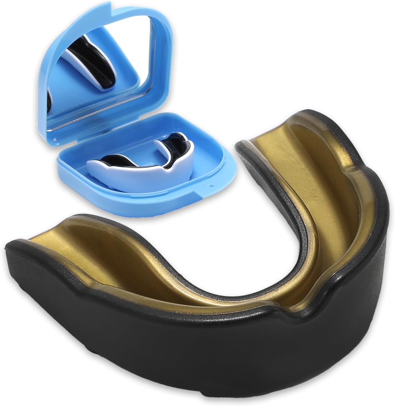 Sports Mouth Guard for Children and Adults Mouth Guard Boxes with Mirror Box Mouth Guard for MMA Hockey Martial Arts Football Lacrosse Kickboxing Rugby 9-15 Years