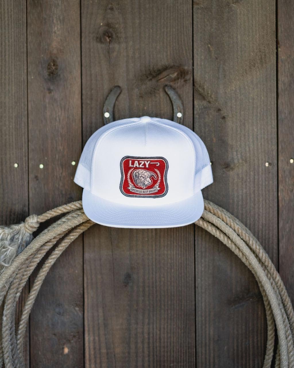 Lazy J Ranch America's Best Patch Classic Rope Trucker Hat- Adjustable Unisex Country Hats, Vintage Trucker Hat - Image 5