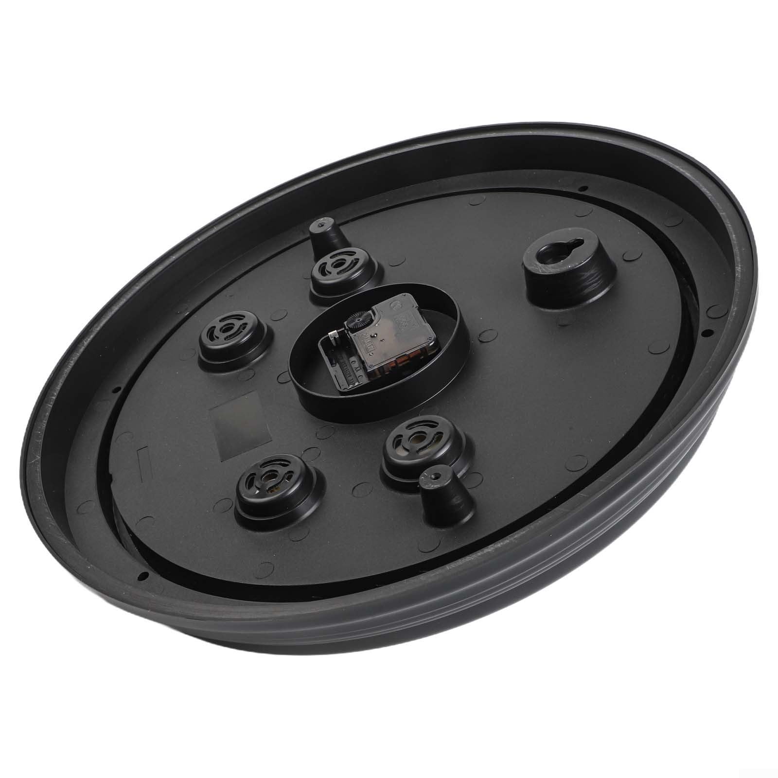 Orologio da parete silenzioso per esterni, con termometro e igrometro, 38 cm, grande, impermeabile, decorazione da giardino per patio, piscina, cortile, nero