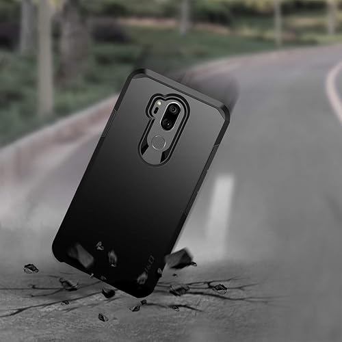 Miniatura 7 de J&D Funda protectora resistente de doble capa híbrida a prueba de golpes para LG G7 ThinQ, negro