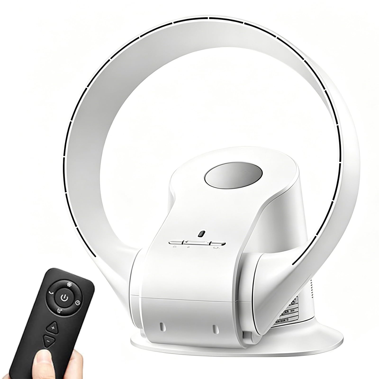 Ventilateur mural sans pales blanc avec télécommande et minuterie intégrée pour chambre