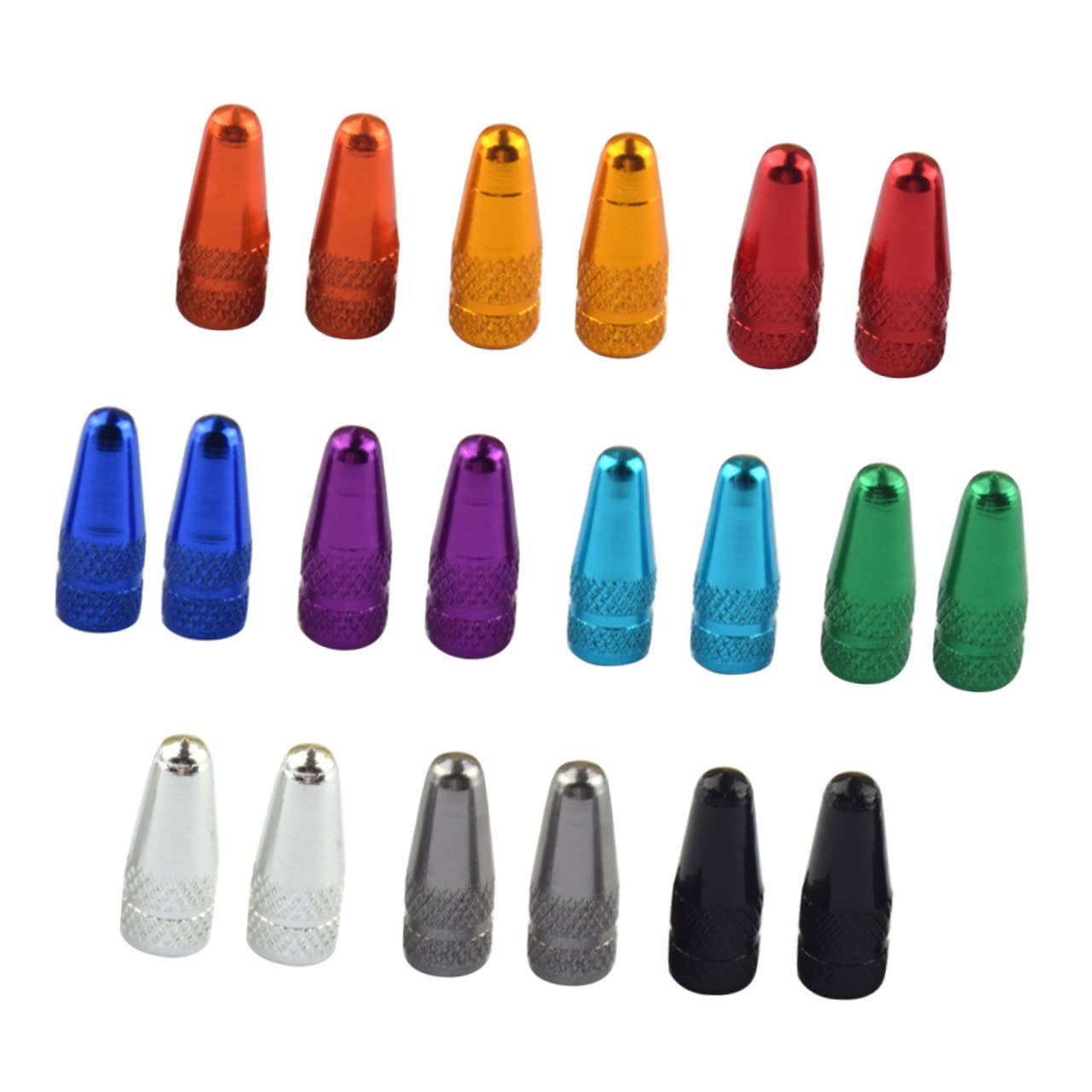 OHPHCALL 20Pcs French Style Anodized Aluminum Alloy Bike Tire Caps Durable Dust Covers for Valves Vibrant Colors Easy Installation Air Leakage Prevention