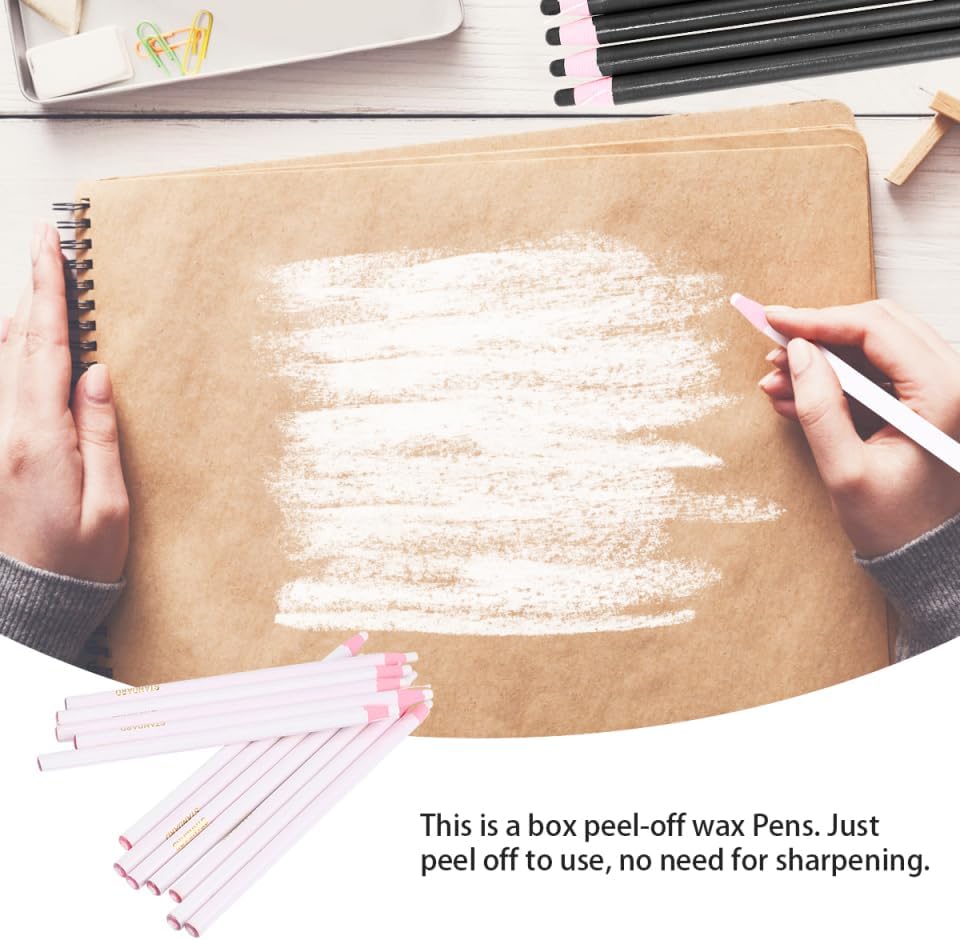 Miniatura 9 de Pelar - Off , 1 caja de lápiz de grasa blanca despegable, rotulador de porcelana de China rotulador multiusos para tienda del hogar, 6.9 x 2.2 x 0.8