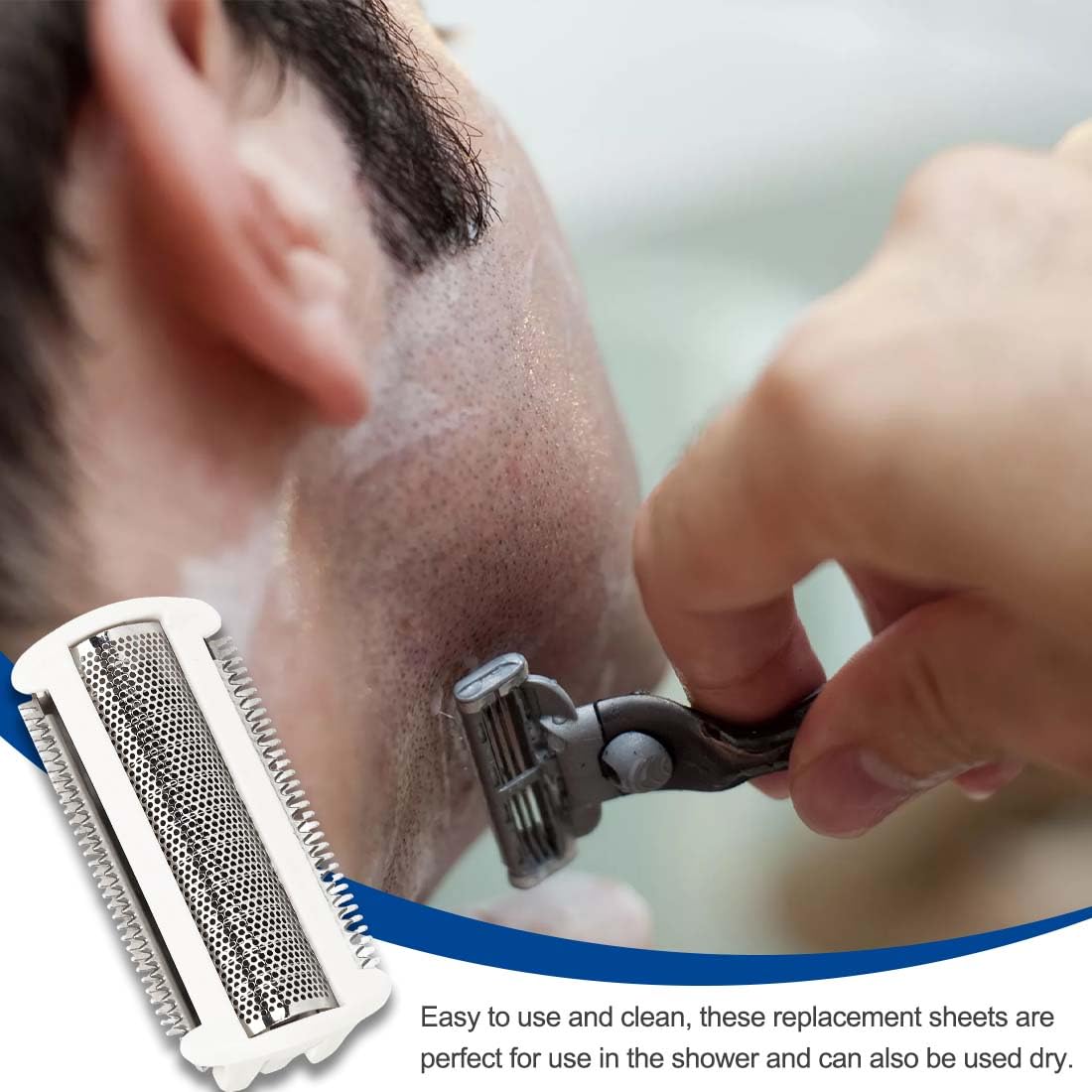 XPEX 1 Pezzi Testina Di Ricambio Per Lamina Per Rasoio Brl140 Brl130 Bre620/Bre630,Rasoio Donna, Lamina Per Testina Di Rasatura A Lunga Durata, Testina Di Ricambio Per Bodygroomer (Bianco)