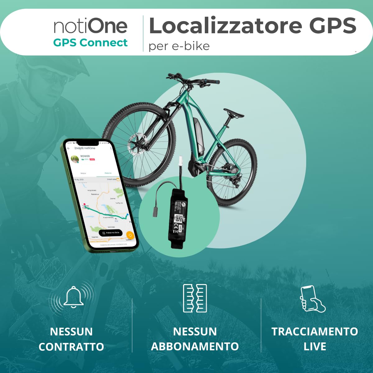 Tracker GPS per Sicurezza Bici Elettrica con Motore Shimano | Localizzatore Senza Abbonamento | Monitoraggio in Tempo Reale, Geofencing e Antifurto, Roaming