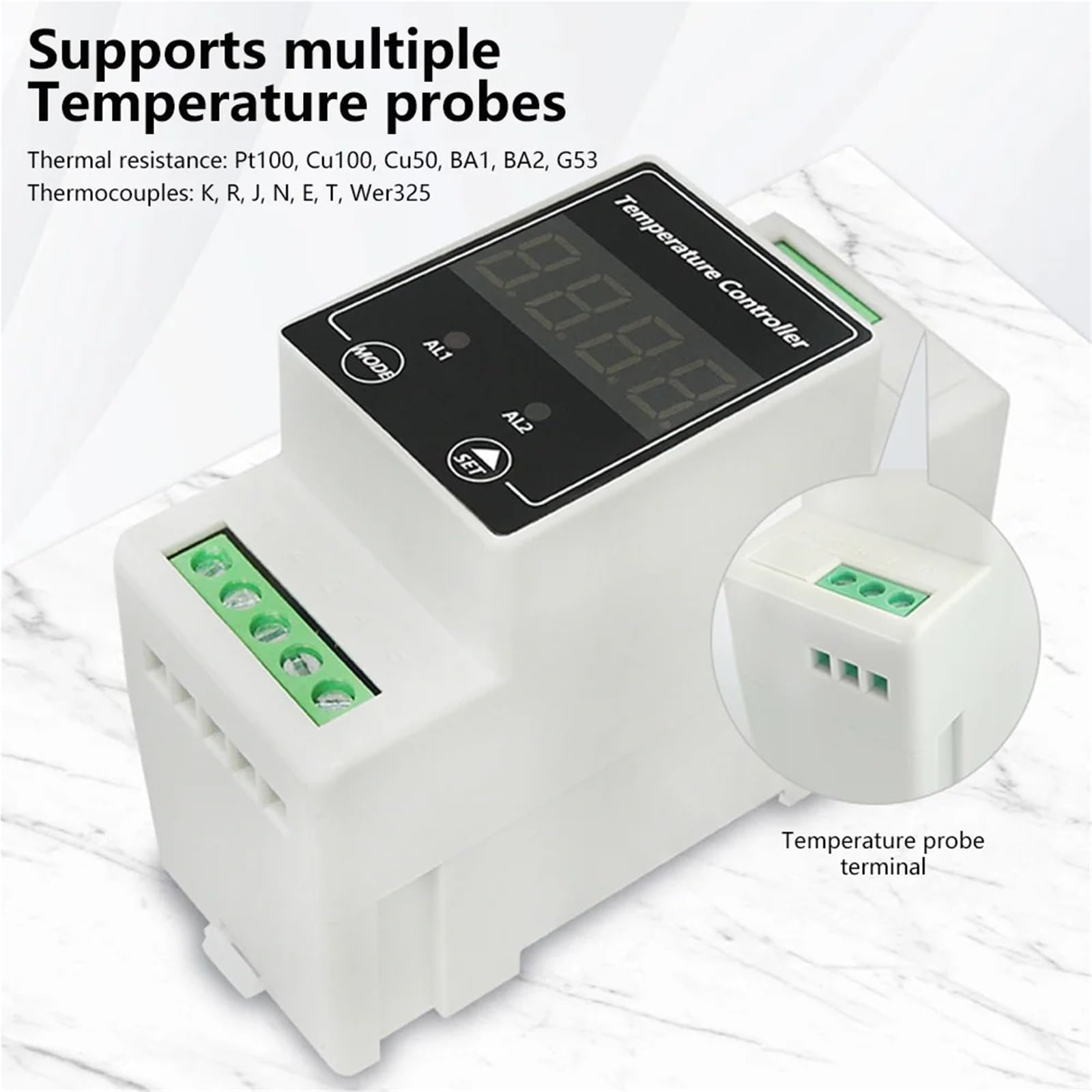 DC8-24V AC100-240V DIN Guida Termostato LED Digitale Regolatore di Temperatura Supporto Resistenza Termica/Sensore Termocoppia(DC8-24V)