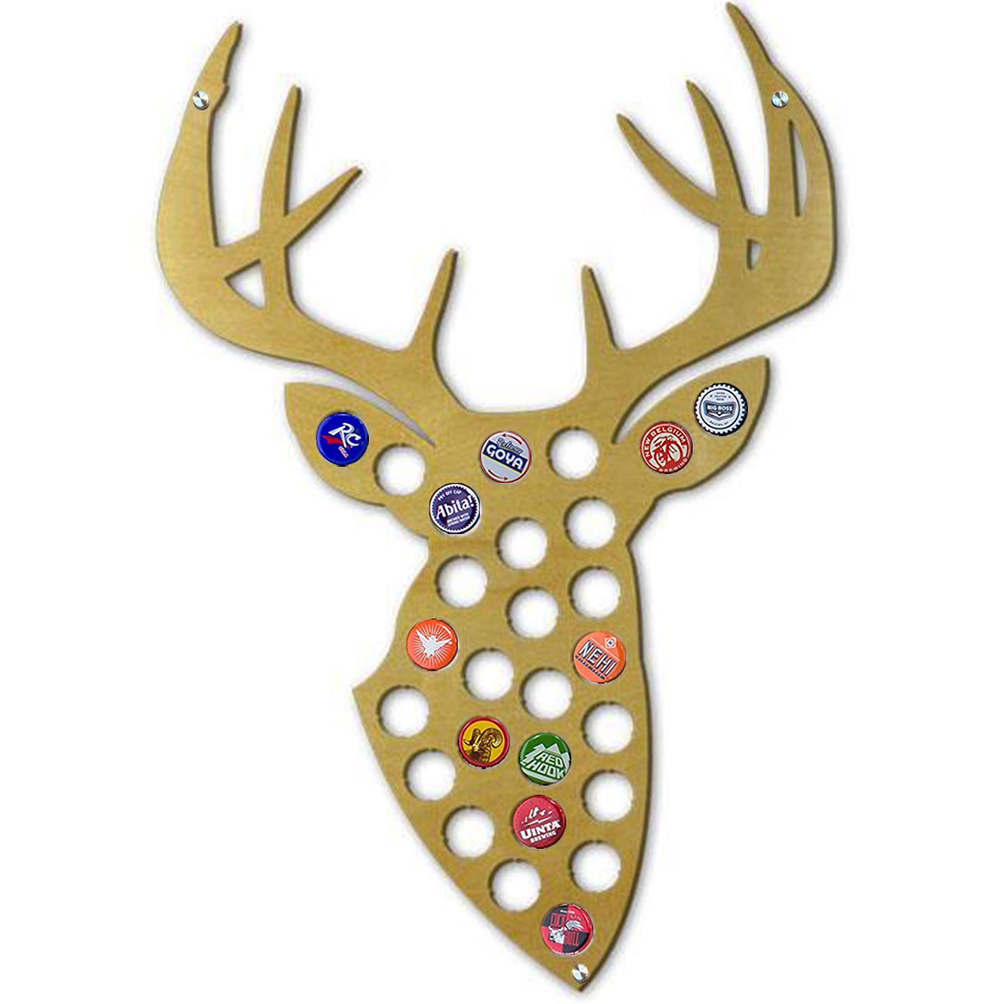 Torched Trophy Buck Beer Cap Holder | Wall Mount Beer Cap Catcher | Beer Cap Decor Display Art | A Great Gift for Men, Beer Lovers, and Collectors