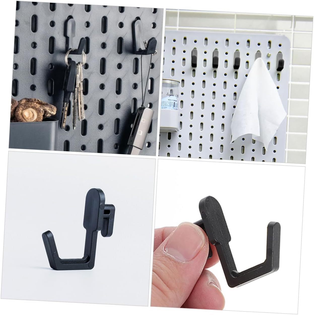 ABOOFAN 5sets 30pcs J Shape Pegboard Hooks Tool Organizer Accessories for DIY Storage Kitchen Garage Office and Workshop Lightweight and Pegboard Tool Holders 30pcs*5