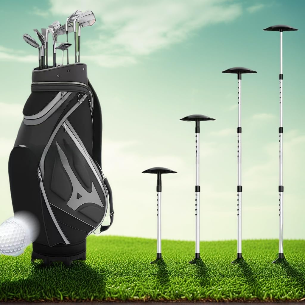 Canne de support réglable pour sac de golf à 4 sections de 50,8 à 132,1 cm pour protection de club de golf en alliage d'aluminium durable TP16