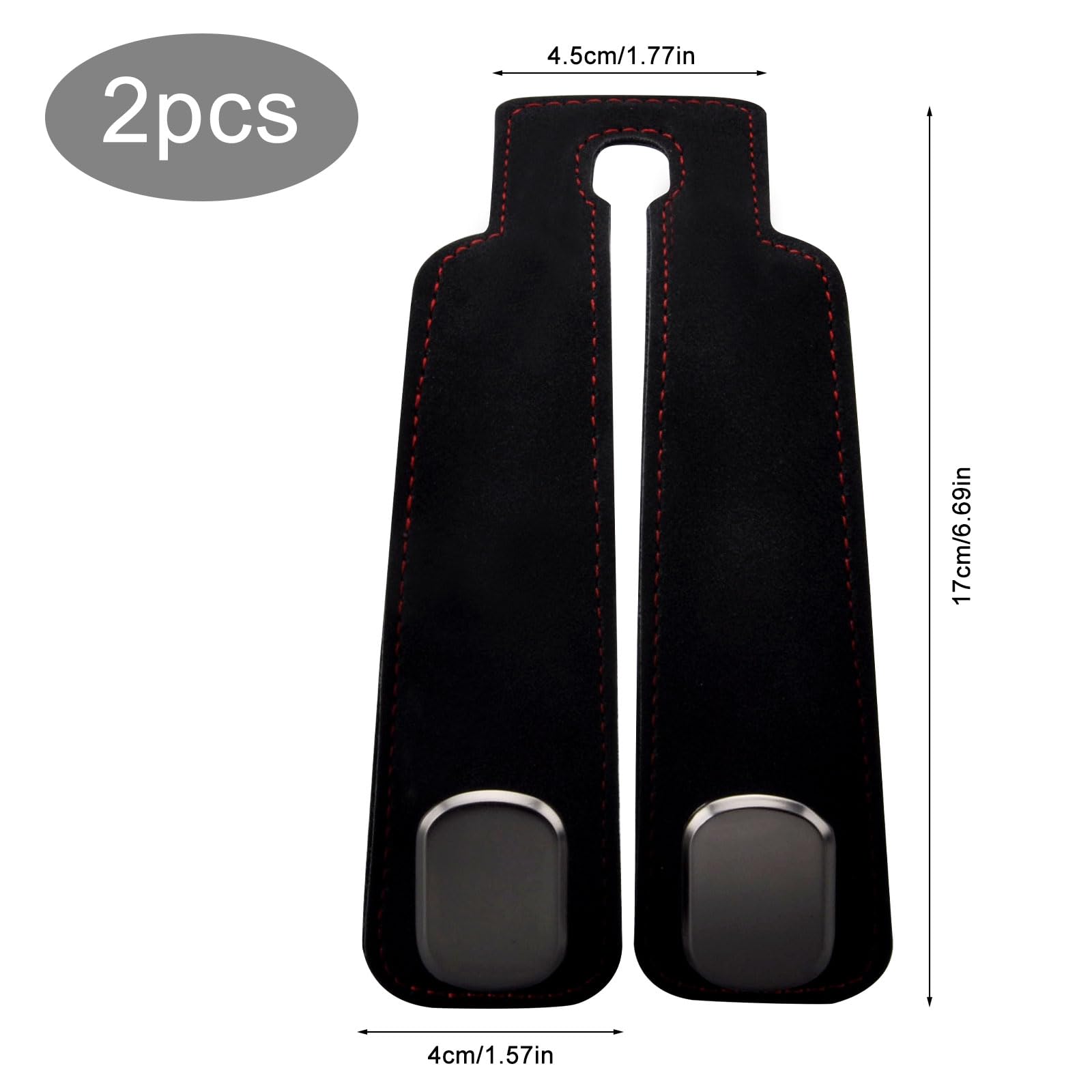 4 ganci doppi per sedile posteriore dell'auto, in pelle, per poggiatesta auto, ganci portaoggetti per auto, organizer per sedili posteriori per borse, borse, borse e borse, nero e grigio