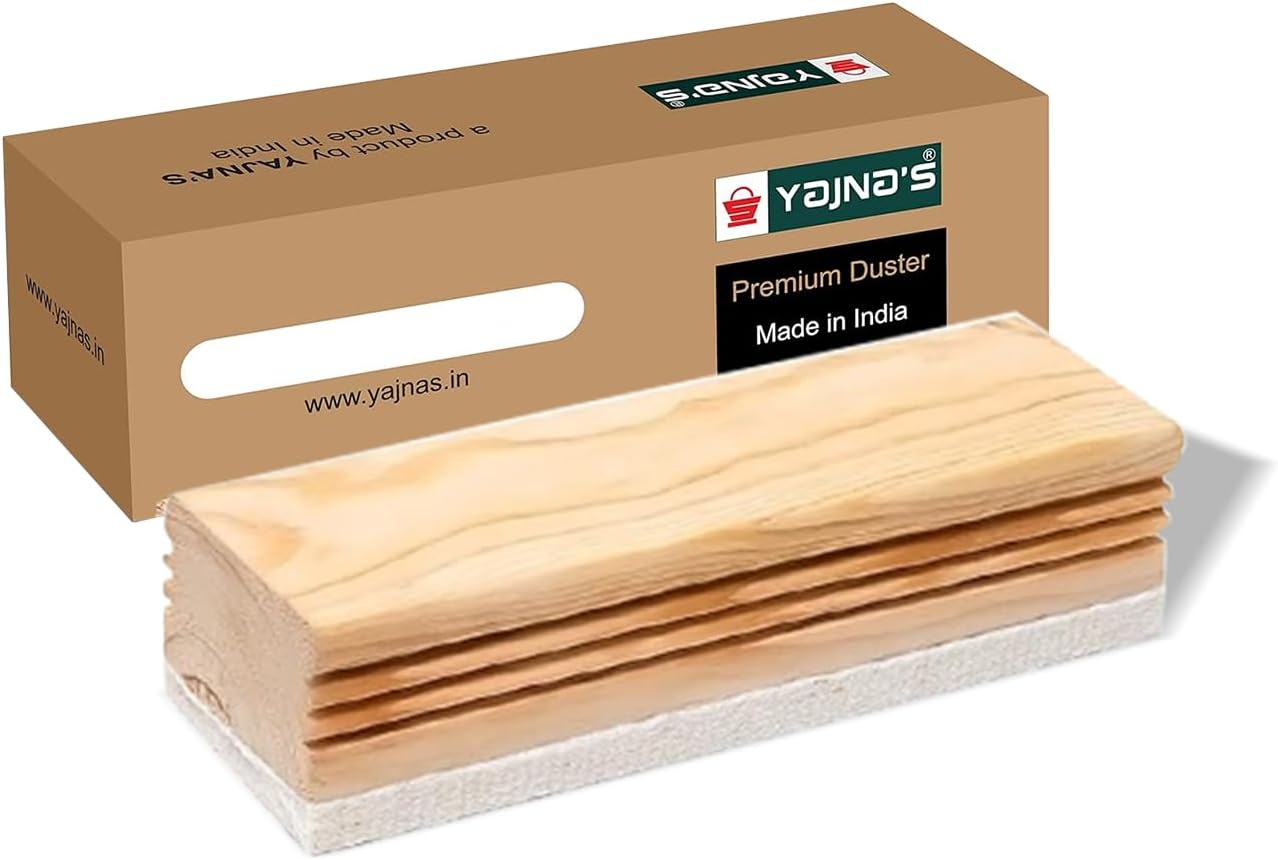 YAJNAS® Premium Non Magnetic Wooden White Board Duster | Black Board Wooden Duster Whiteboard Eraser for Erasing White Board Marker or Chalk Board Writing (Pack of 1)