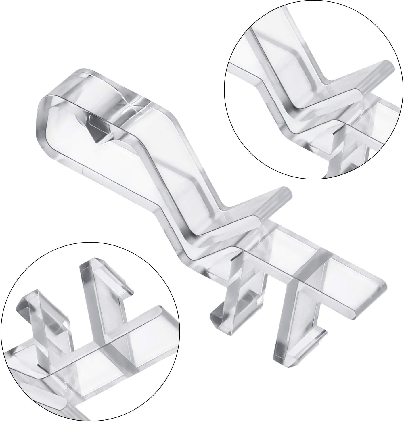 Hidden Valance Clips for Window Blinds Clear Plastic Valance Clips for Horizontal Blind(20 Pieces,1.86 Inch)