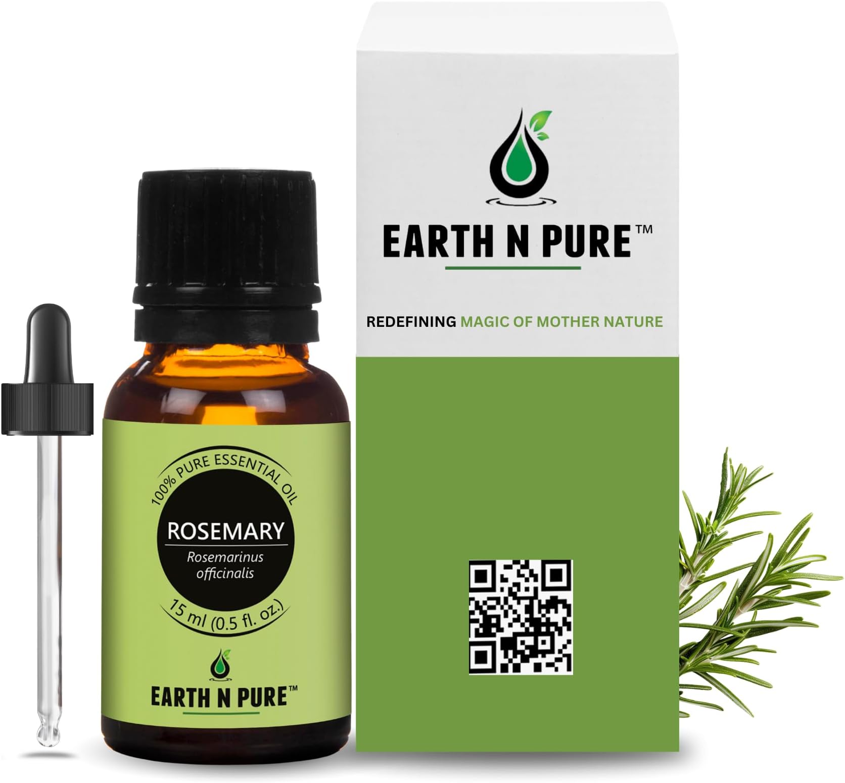 Rosemary Essential Oil for Hair Growth & Scalp Care – 100% Pure Natural Rosemary Oil for Skin & Aromatherapy – Steam Distilled – 15ml