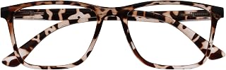 OPULIZE NYX Blue Light Blocking Glasses - Anti-Glare Computer and Gaming Eyewear - UV and Eyestrain Protection - Rectangular Frame - Brown Tortoiseshell - Men Women