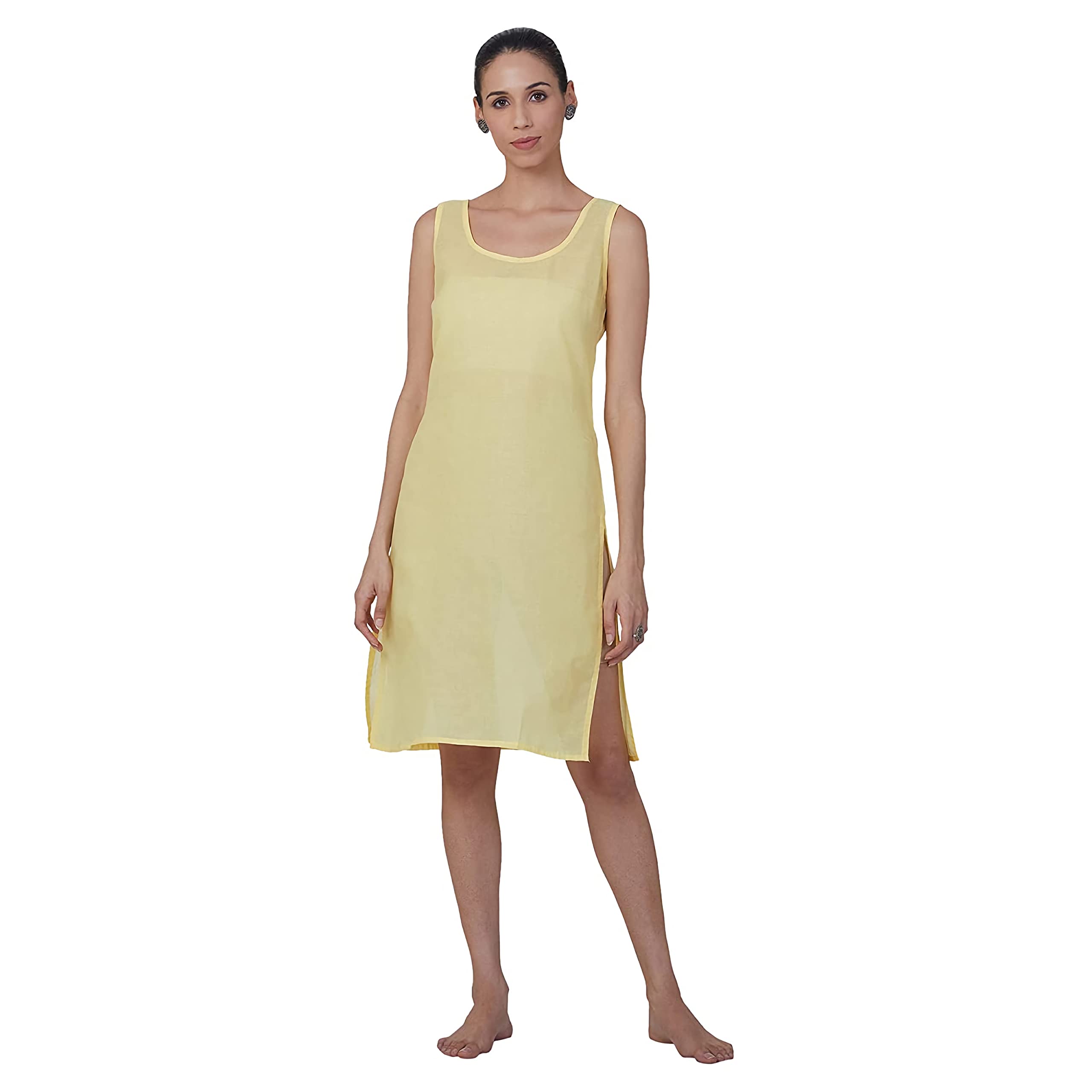 Nature Thread Womens Cotton Long Camisole Sameej - Knee-Length (4XL, Lemon Yellow) (B09LRFJ96V) Amazon Price History, Amazon Price Tracker