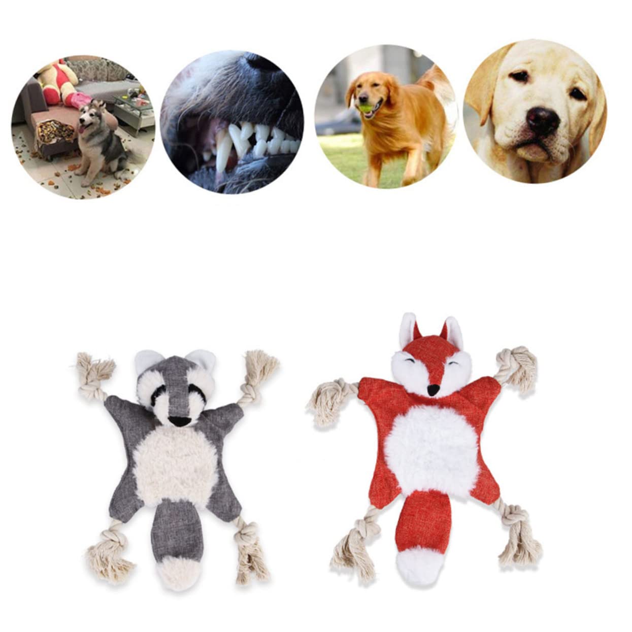 ibasenice 3 Giocattoli Educativi Per La Del Cane Peluche Suono Per Animali Domestici Da Masticare Afferrare E Giocare in Sicurezza Per Cuccioli E Gatti Design Unico Dei Cartoni Animati