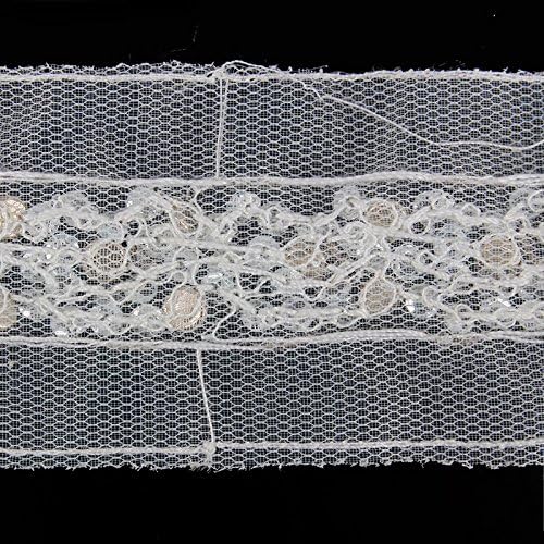 5yards Braided Beaded Sequin Rivets Trim Lace Ribbon Applique Decorated Bridal Wedding T1555