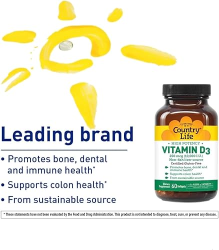 Miniatura 3 de Vitamina D3 10000 IU Country Life 200 Softgel