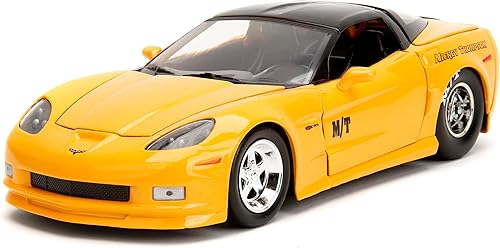 Jada Big Time Muscle 1:24 2006 Chevy Corvette Z06 - Auto fundido a presión, juguetes para niños y adultos (amarillo)