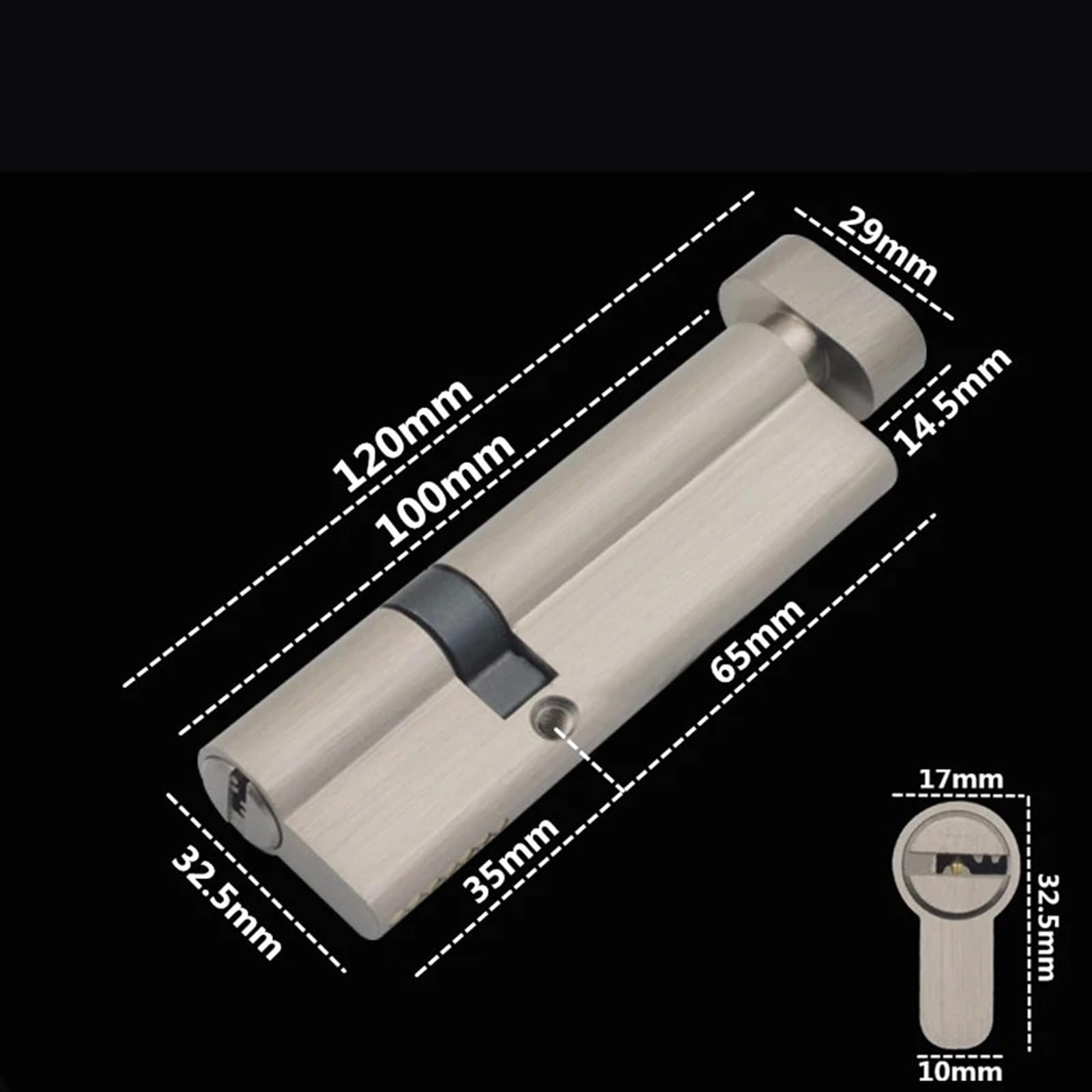 Bombines de Alta Seguridad Cerradura de puerta latón con embutir perfil cilíndrico, 5 llaves(R)