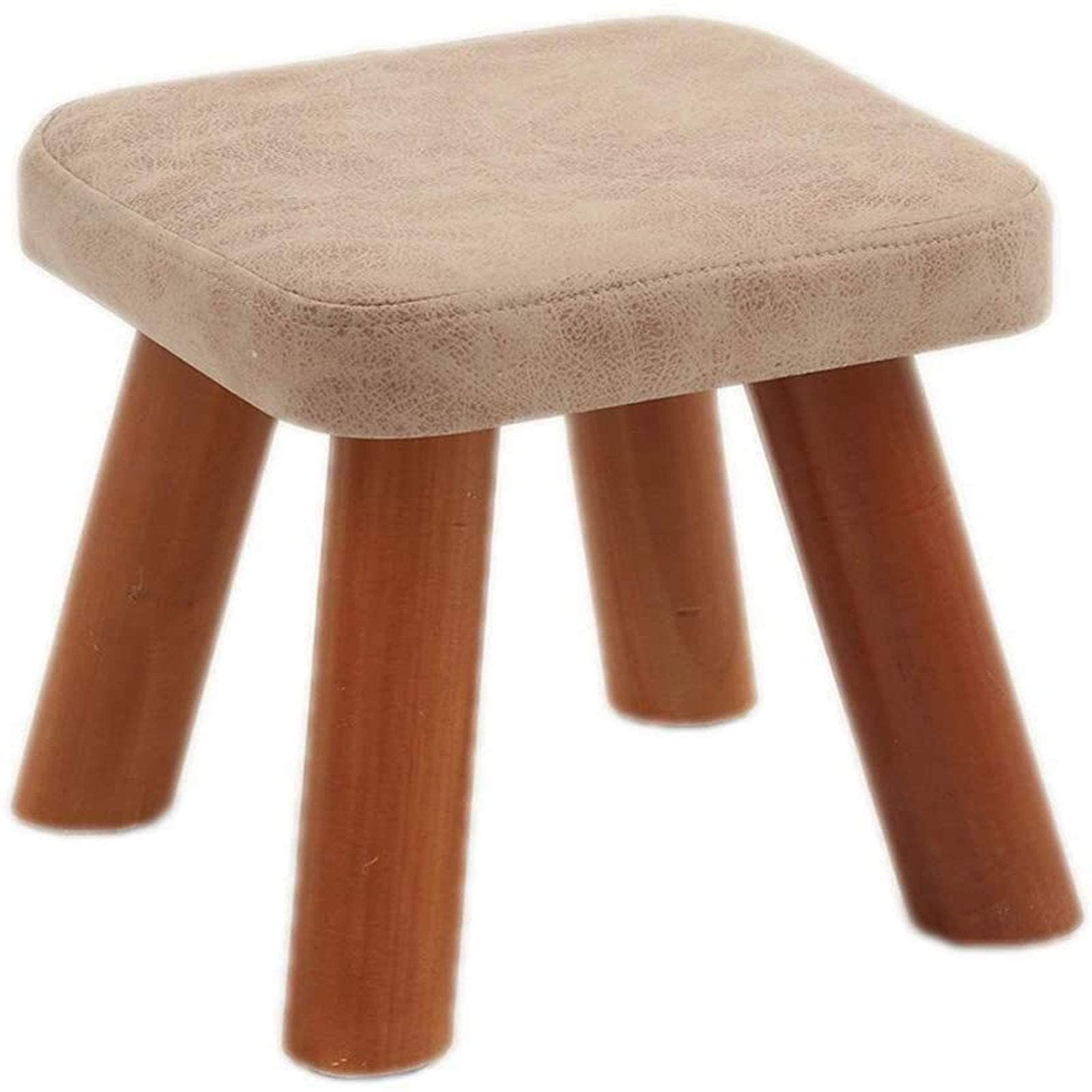 Tabouret pouf gris foncé avec rangement de chaussures et pieds en bois pour salon