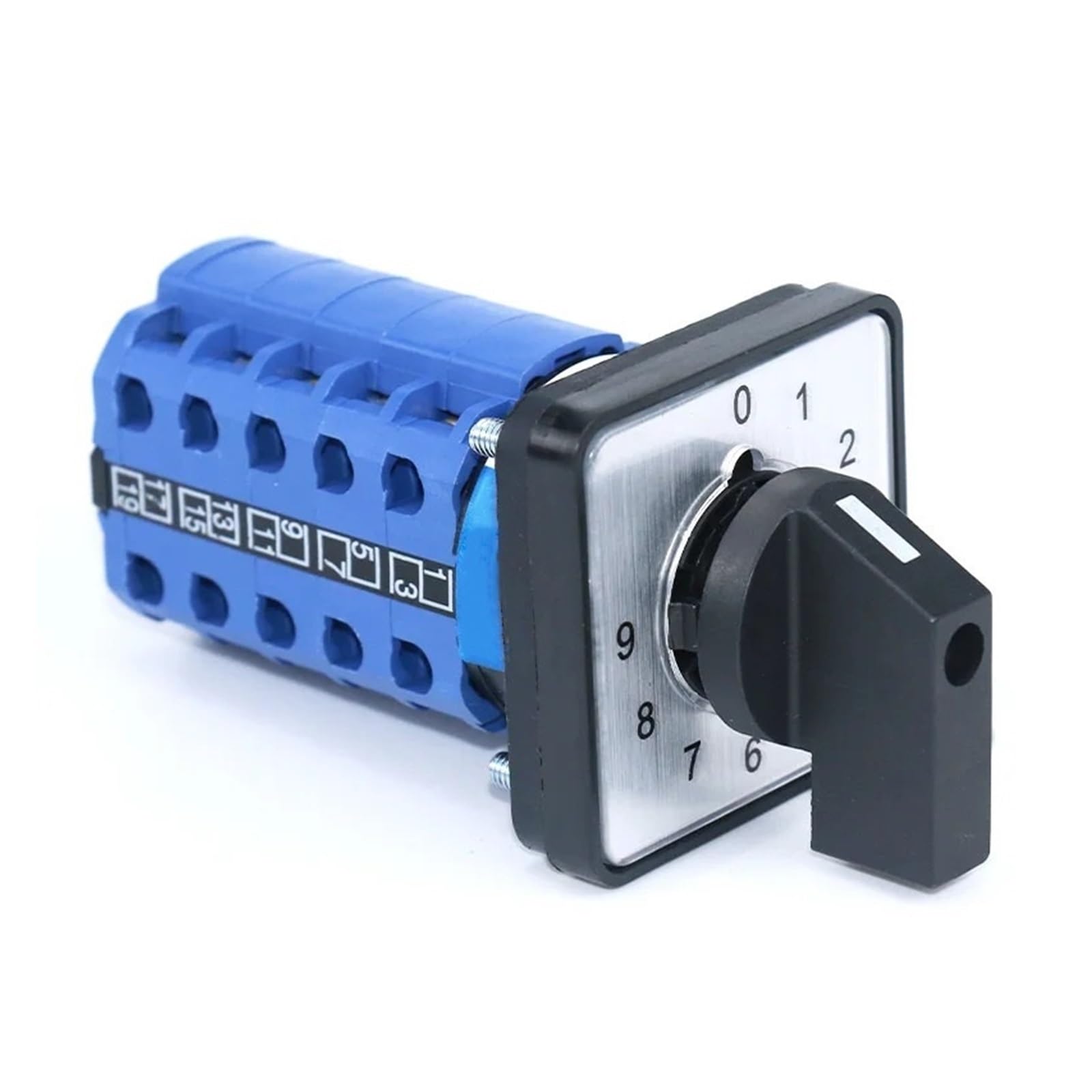SZW26/LW26-20 0-9 10 Posizioni 5 Fasi 20A 660V Controllo rotativo Universale Commutatore a camma 64X64 48X48 mm Montaggio a Pannello(0-9.5 64X64mm)