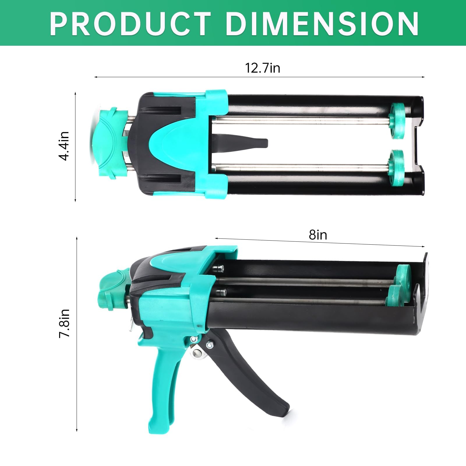 美容液 GUN Zyklonix Double Caulking Gun,Dual Epoxy Gun for 400 mL/13.5 fl oz