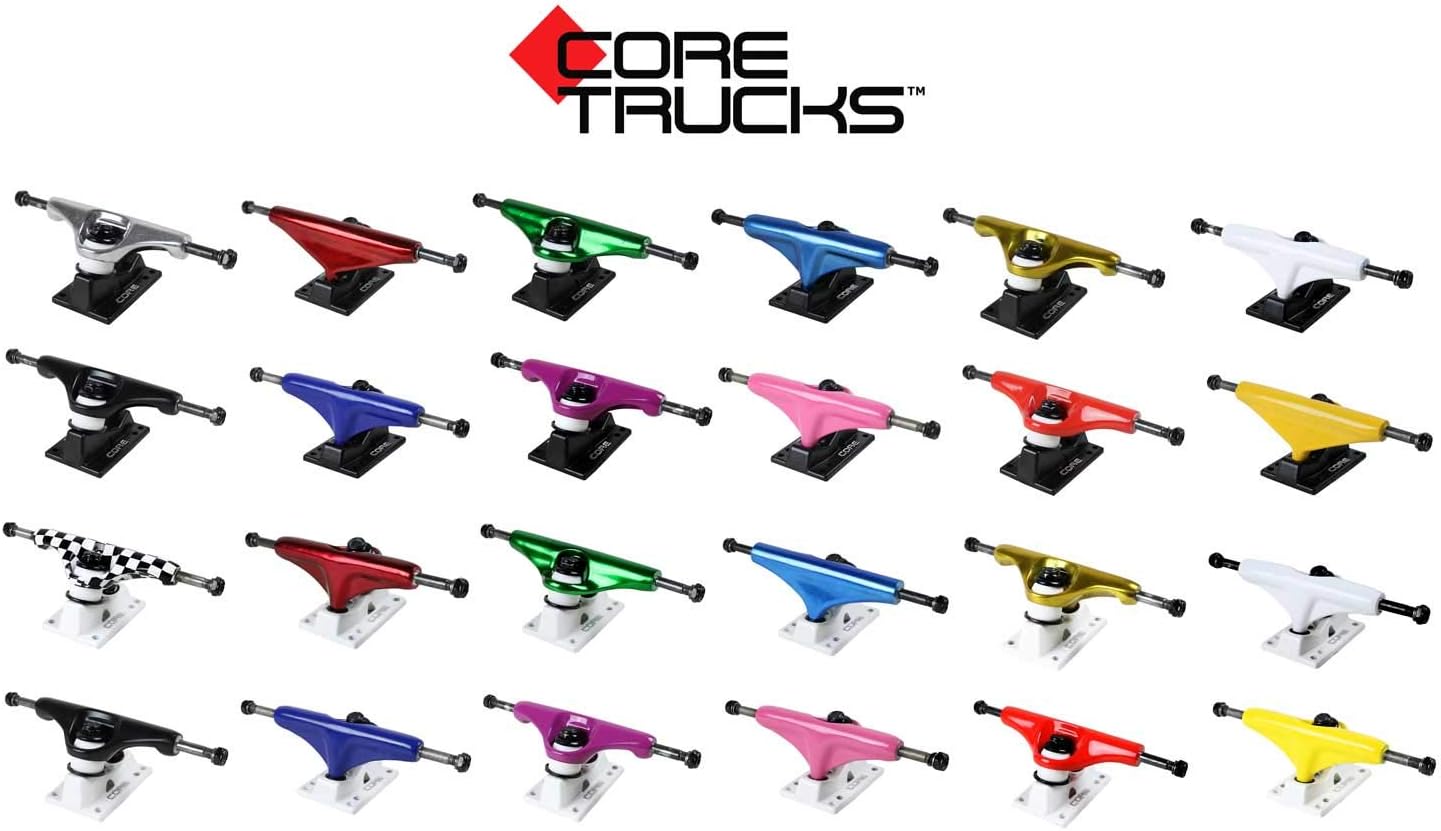 Core Skateboard Trucks 6.0 (8.63") Black / White Base, Premium Bushings